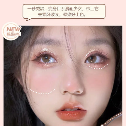 Long ears Monochrome blush white matte cosmetics vitality girl nude makeup natural smudge monochrome blush plate