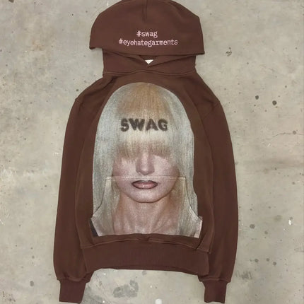 Luni Wild Nights Live Print Loose Zipper Hoodie Women Street Y2k New Hip Hop Punk Rock Sweatshirt Best Sell Unisex Casual Hoodie