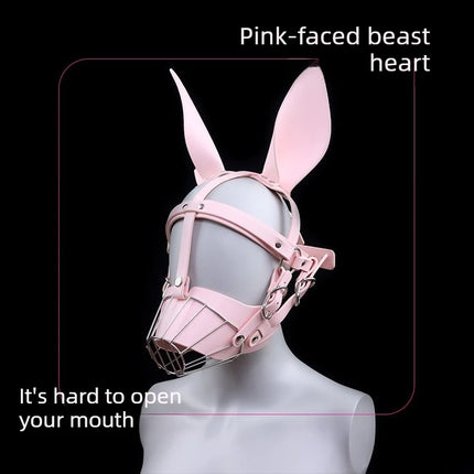 New Pink Leather Dog Head Mask Role play Mask Bondage Erotic Training SM Games Nightclub Parties BDSM Unisex Adult Sex Toys 18+