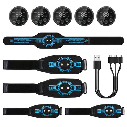 Smart EMS Ab Stimulation Belt - Rechargeable Muscle Toner for Home Gym Fitness & Body Contouring