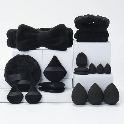 19 件 Cosmetic Puff Makeup Sponge Blender Beauty Egg Foundation Sponges Puff Wash Face Headband Wristband Make up Accessories