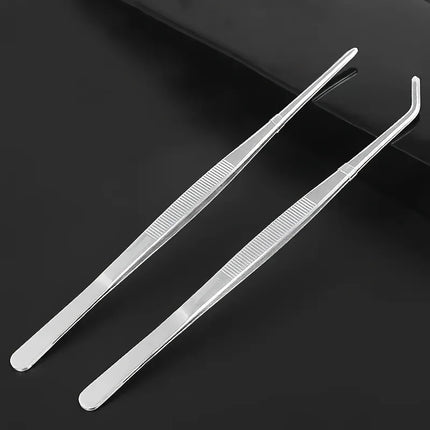 2pcs Professional Stainless Steel Kitchen Tweezers - Cooking Clamps For Electroplating, Seafood, Grilling, Precision Cooking
