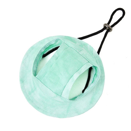Dog Cotton Sun Hat With Ear Holes Round Brim Puppy Kitten Bucket Hat Outdoor Sun Protection Pet Caps for Small Medium Cat Dogs