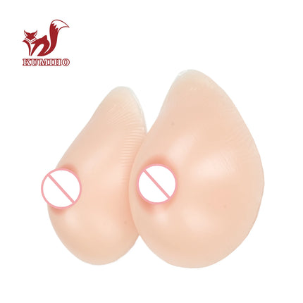 KUMIHO Fake Boobs Self-Adhesive Silicone Breast Form for Drag Queen Transgender Crossdresser Cosplay Mastectomy Prothesis