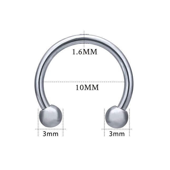 1 PC 316L Stainless Steel Nose Ring 14G 16G Nose Piercings Helix Ear Piercing Women Men Septum Rings Body Piercing  Jewelry