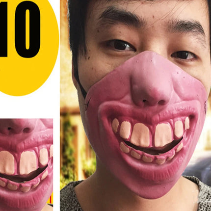 Clown Mask Cosplay Latex Props Humorous Elastic Band Horrible Scary Half Face Masks Adult Party Funny Halloween Decor Toy