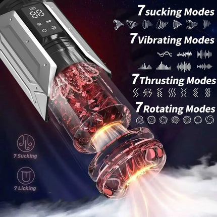 Telescopic Rotation Masturbator Cup Sucking Penis Pump Pocket Pussy Blowjob Sex Toys Stroker Piston Automatic Mastubator for Men