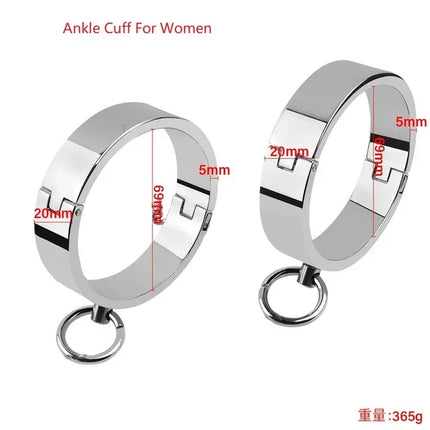 Manyjoy Metal Steel Bondage Cuffs Collar Handcuff Ankle Wrist Cuff Shackl Slave Sex  Restraint Necklace Sex Toys for Couple 18+
