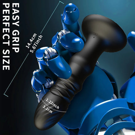 3-in-1 Prostate Massager, App-Controlled, Retractable, Vibrating, Plug-In, Suction Cup Dildo, Adult Sex Toy
