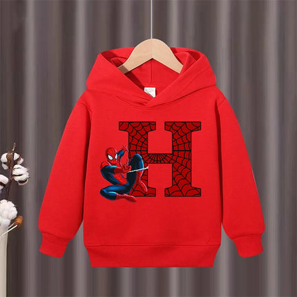 Children's Winter Autumn Hooded Pullover Sweater Spider Man Pattern Comfortable  Warm Fabric Suitable Outdoor Activities