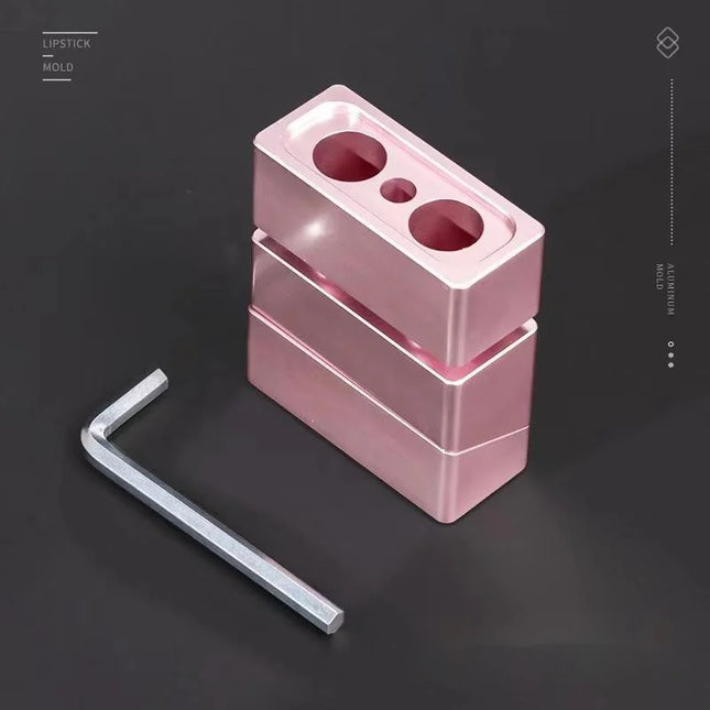 2 Holes 11.1mm Bevel Circle DIY Lipstick Aluminum Mold Lip Rouge Balm Lipbalm Makeup Making Tool Fill Mould Only Square Hole