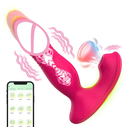 3 in 1 Thrusting Wearable Sucking Dildo Vibrators for Women APP Control Panties Vagina Stimulator 9 Modes Vibrators Sex Toys  18