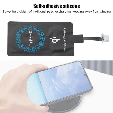 2PCS Type-C Wireless Adapter Portable Charging Receiver Wireless Receiver for Type-C Phones Wireless Charging Module