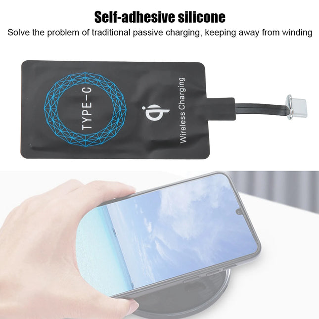 2PCS Type-C Wireless Adapter Portable Charging Receiver Wireless Receiver for Type-C Phones Wireless Charging Module