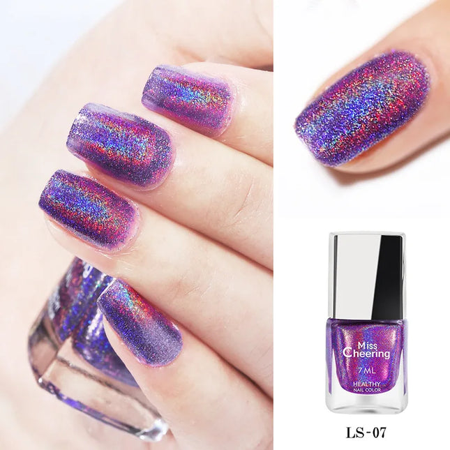 Misscheering 7ml Nail Gel Polish Glitter Laser Nail Polish Colorful Sparkling Sequins Soak Off  Varnish Nail Art Decoration