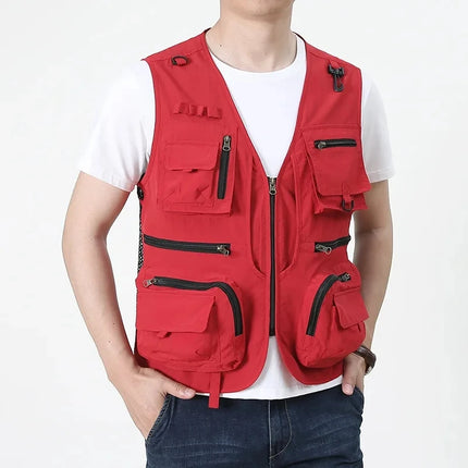 2026 Spring/Summer New Multi-Pocket Outdoor Workwear Tank Top Mesh Breathable Photography Fishing Tactical Vest