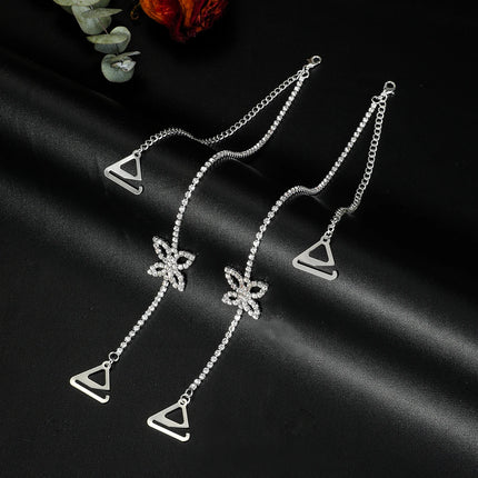 Fresh and Ethereal Girl's Invisible Butterfly Rhinestone Bra Straps, Can Be Exposed for a Beautiful Back and Shoulders, Lingerie Camisole Straps