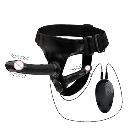 Couples Harness Strap-on with 2 Vibrations Realistic Dildos for Anal G-spot Stimulation Prostate Massager Adult Sex Toy for Wom