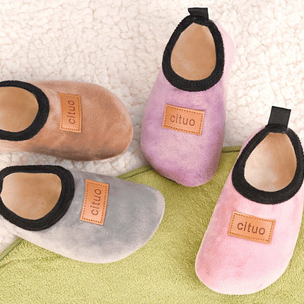 Kids Floor Sock Shoes Winter Thick Warm Girls boys Shoes Non-slip Soled Soft Plush Children Indoor Cotton Shoes