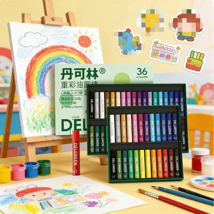 6/12/24/36/48/72-Color Soft Oil Pastels Set Non-Toxic Vibrant Crayons for Kids Artists Drawing Sketching Supplies