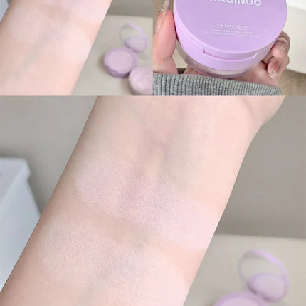 SHAQINUO Dual-Effect Translucent Powder Compact-Pencil+Loose Powder,Instant Skin Smoothing,Brightens&Controls Oil Without Caking