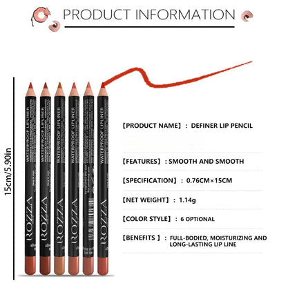 14 Colors Matte Lipstick Pencil Long-lasting Waterproof Lip Pencils High Pigmented Lips Liner Lip Beauty Make Up Tools Nude Pink