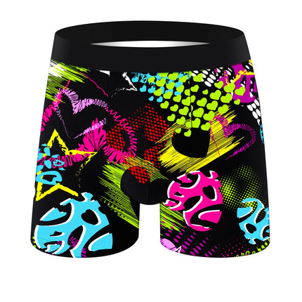 10Pcs Men'S Underwear Soft Comfortable Loose Skin-Friendly Men'S Long Boxers Briefs Trendy Colorful Fashionable Men'S Pants
