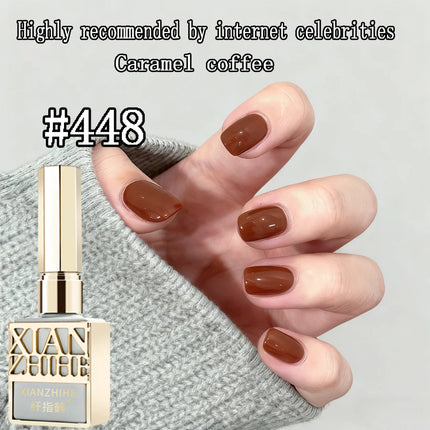 Autumn Winter Chocolate Brown Nail Polish Gel Maillard Caramel Color Gel Nail Supplies for Professional Nail Art DIY Nail Salon