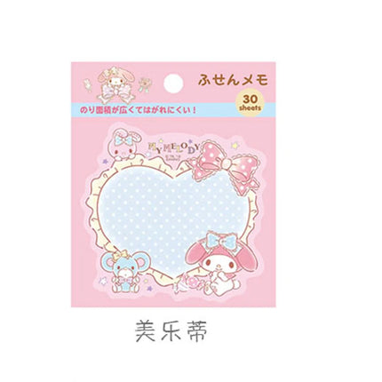 Kitty Keroppi Melody Kuromi Memo Pad Sanrio Pochacco Sticky Notes Stationery Label Notepad Planner Sticker Post School Supplies