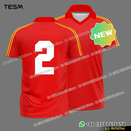 TESM Summer POLO Shirt Men Summer Sports V-neck T-shirt Street Trendy Short Sleeve 3D HD Print T-shirt