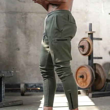 Customizable Men 2022 Streetwear Trousers Multiple Zipper Pockets Muscle Mens Pants