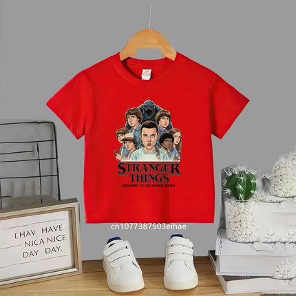 Trendsetting Stranger Things Prints for Summer Cheap Yet Chic O-neck Tees for Boys and Girls Soft Fashionable for Kids