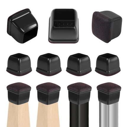 Chair Leg Caps Rubber Feet Protector Stool Table Furniture Leg Cover Non Slip Felt Bottom Pads Round Square Floor Protectors