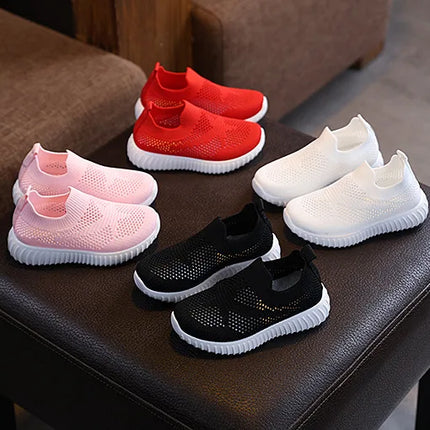 Children's Running Sneakers Boys Girls Casual Mesh Breathable Non-Slip Walking Patchwork Tennis Toddler Soft-Soled Girls' Shoes