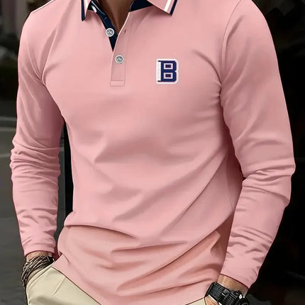 The new men's long-sleeved POLO shirt for Spring and Autumn 2025 is casual comfortable and soft with 3D pattern printing