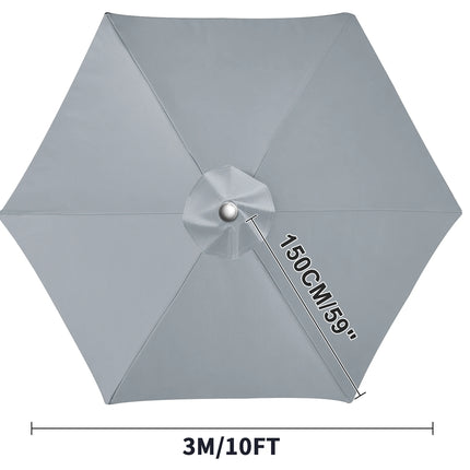 Waterproof Replacement Umbrella Cloth 2/3M Patio Parasol Cover UV-Anti Canopy Cover Replacement Parasol Cover for Balcony Garden