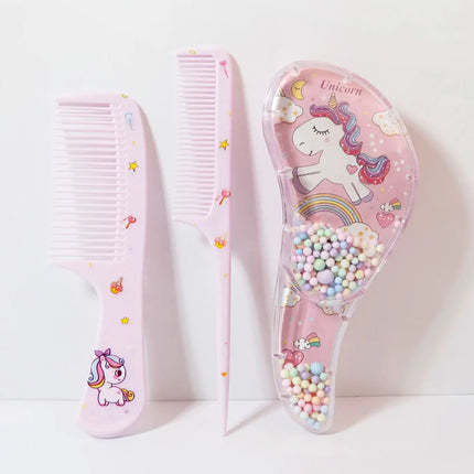 3pcs cartoon comb set, wet and dry dual-use, hair styling, suitable for any hair texture, gift set, special for real hair wigs