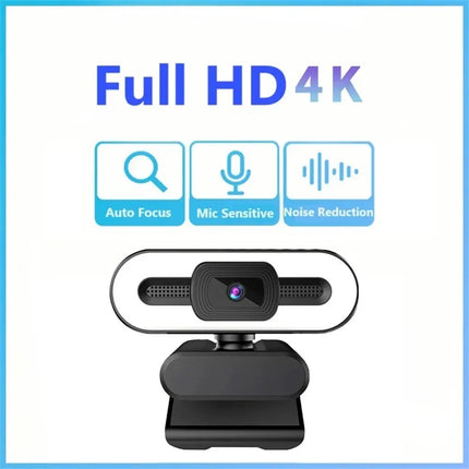 Portable Full HD 1080P 2K 4K Webcam PC Laptop Auto Focus Webcam Live Streaming Flexible with Microphone Live Broadcast withLight