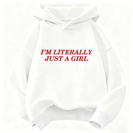 "I'm Literally Just A Girl" Letter Printed Children's Sweatshirt Cute Hoody for Boys Girls Spring Casual Hoodies