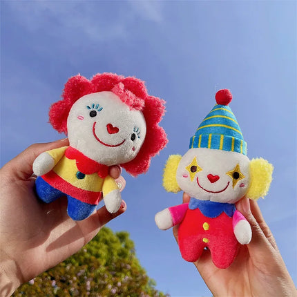 Women Man Personality Cute Joker Stuffed Toy Key Chains Lovely Circus Clown Cloth Doll Girls Handbag Ornament Funny Keychains