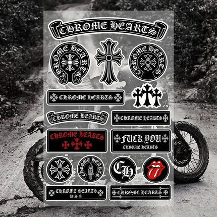 C-h-rom-E- h-E-a-rts Aesthetic Graffiti Stickers Waterproof PVC Decals for Car Motorcycle Skateboard Helmet Notebook