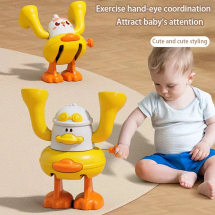 Children's Wind-up Somersault Toys, Cartoon Little Yellow Duck and Chick Toys, Baby Early Education Toys