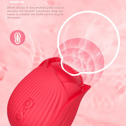 Rose Toy Sucking Vibrator Stimulator for Women with 10 Suction Thrusting Dildo G Spot Vibrators Adult Toys for Women Men Couples