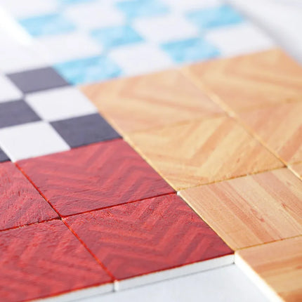 30mm*30mm Dollhouse Miniature Wooden Floorboards Sticker Wall Decal Kitchen Dining Bathroom Living Room Floor Furniture Accessor