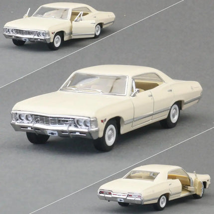 KiNSMART Toy Car Model 1/43 Chevrolet Impala 1967 Classical Diecast Miniature Pull Back Vehicle Collection Gift For Kid Boy