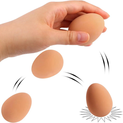 Bouncing Egg Rubber Bouncing Ball Egg-Shaped Prank Joke Toy Magic Show Prop Gift for Kids Adult Party Stage Bag Stocking Filler