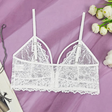 Summer New Style Lace Sexy Front Buckle Design Without Chest Pad V-neck Hot Girl Inner Sleeveless Backless Sexy Female Lingerie
