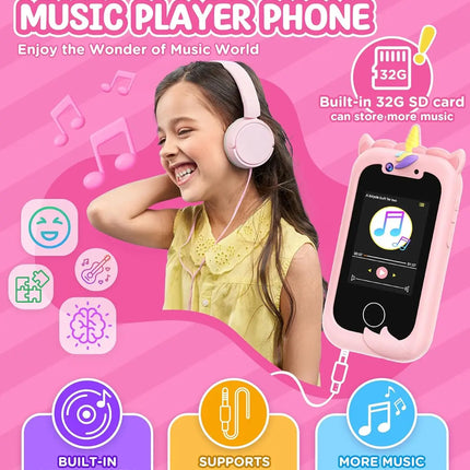 Kids Smart Phone Girls Toy: Christmas Birthday Gifts for Girls Age 3-10 - Working Real Play Cell Phone - Toddler Toy Learning Ph