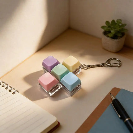 Press Keyboard Keychain Decompression Toy Macaron Axle tester Mechanical Keyboard Fidget Key Finger Toys For Adults Antistress