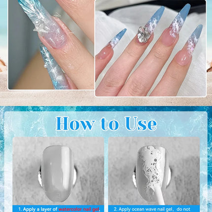 NICOLE DAIRY 15ml Bubble Ocean Wave Glue White Gel Nail Polish Summer Nail Poke Varnish UV LED Soak Off Gel For Nail Art Manicur